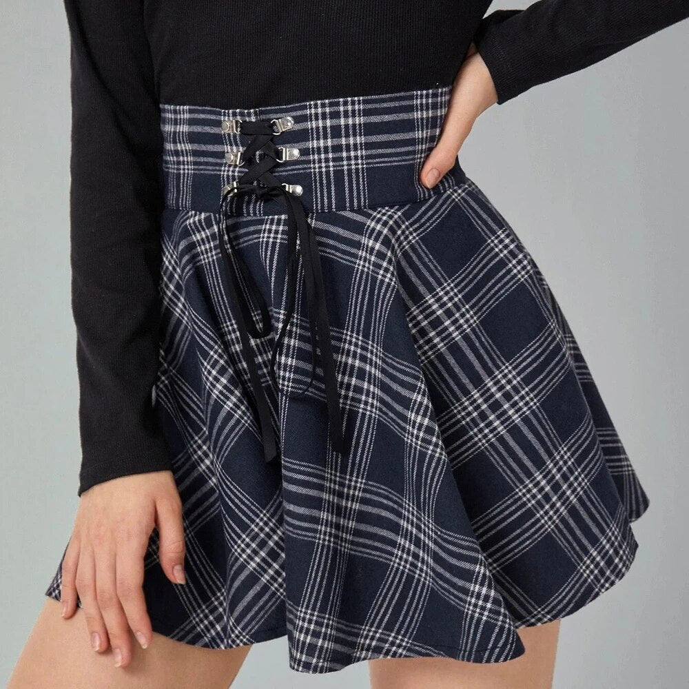 Funki Findz | Skirts | Women's Gothic Retro Punk Plaid Mini Skirt