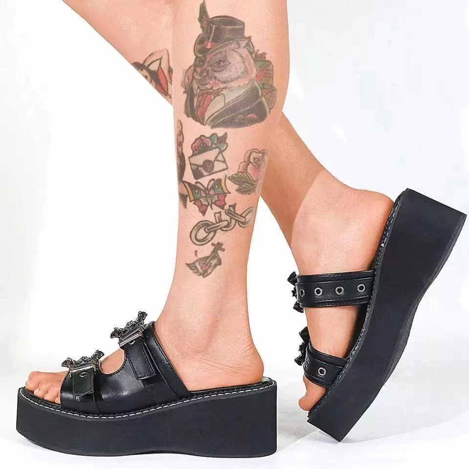 Funki Findz | Shoes | Women's Gothic Platform Wedge Sandals