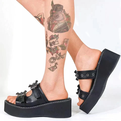 Funki Findz | Shoes | Women's Gothic Platform Wedge Sandals