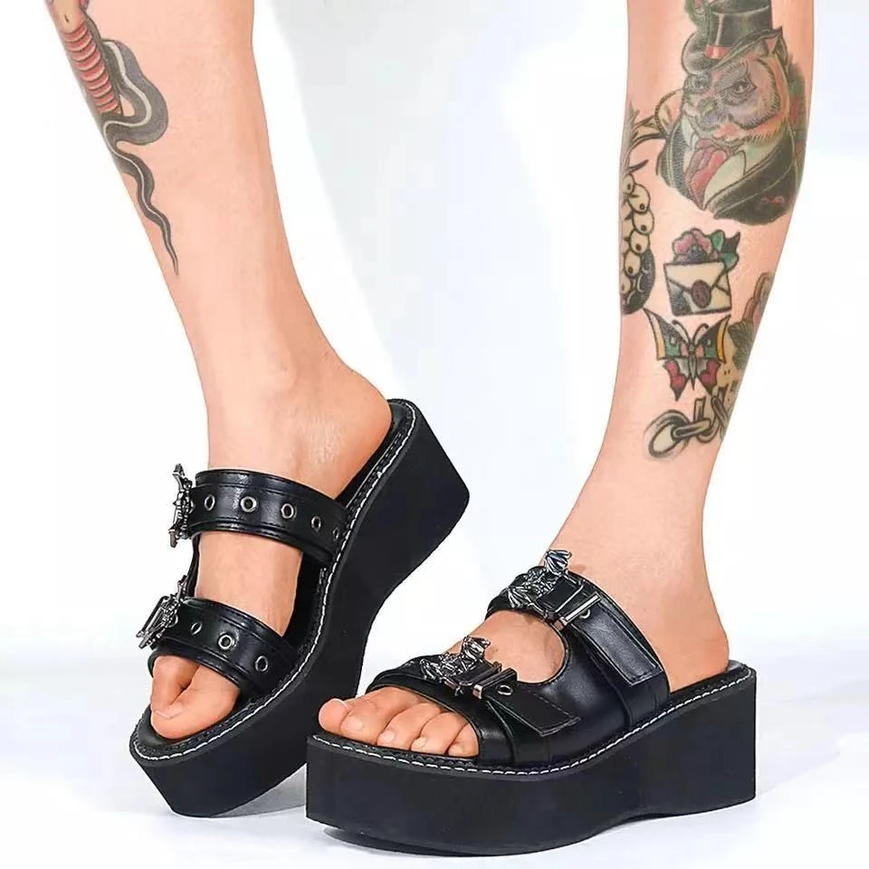 Funki Findz | Shoes | Women's Gothic Platform Wedge Sandals