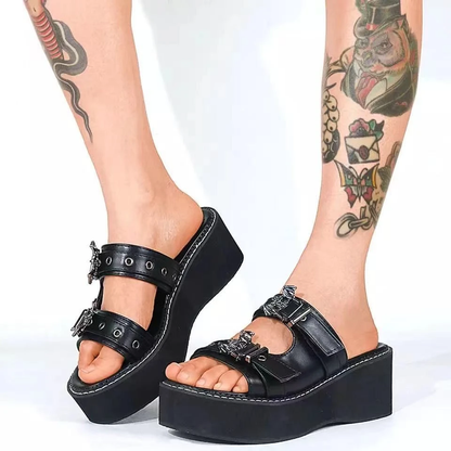 Funki Findz | Shoes | Women's Gothic Platform Wedge Sandals