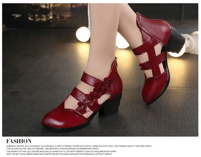 Funki Findz | Shoes | Women's Gothic Leather Low Heel Wedges