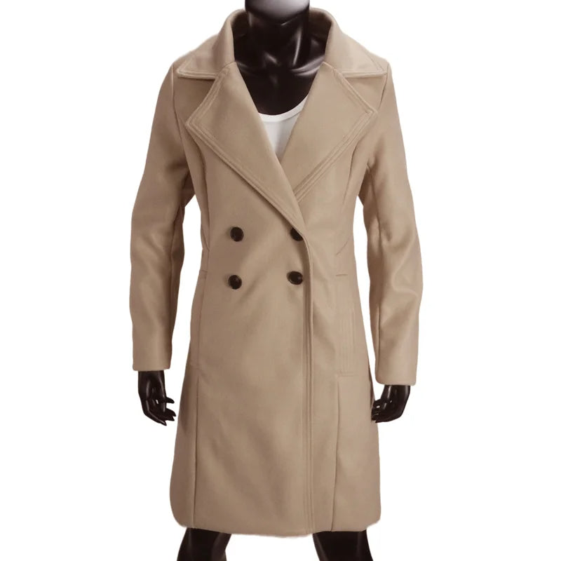Funki Findz | Jackets | Women's Slim Fit Double Breast Overcoat