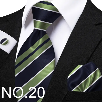Funki Findz | Neckties | Men's Classic Striped Jacquard Tie Set