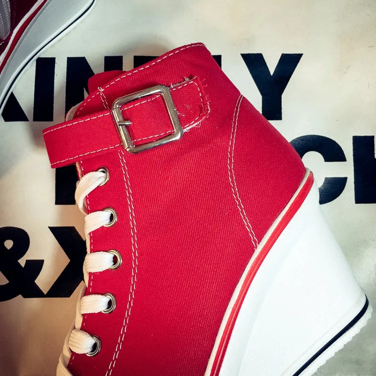 Funki Findz | Boots | Women's High Top Platform Wedge Sneaker