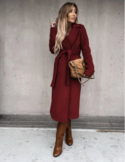 Funki Findz | Jackets | Women's Elegant Long Tie Belt Overcoats