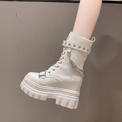 Funki Findz | Boots | Women's Gothic Round Toe Chunky Boots