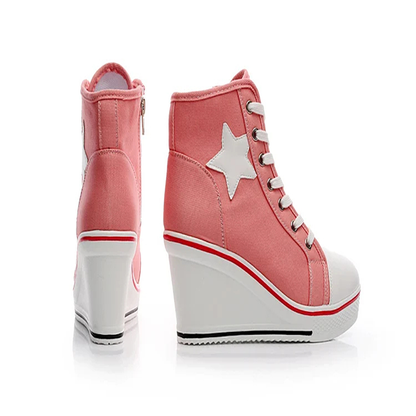 Funki Findz | Boots | Women's Canvas Elevator Platform Sneaker