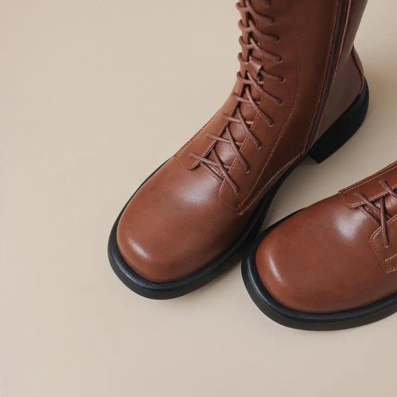 Funki Findz | Boots | Women's Real Leather Lace Up Riding Boot