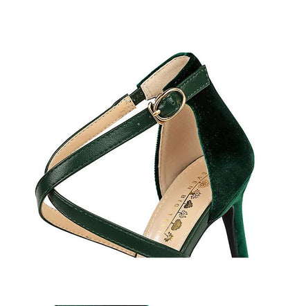 Funki Findz | Shoes | Women's Cross Strap Faux Suede Stilettos