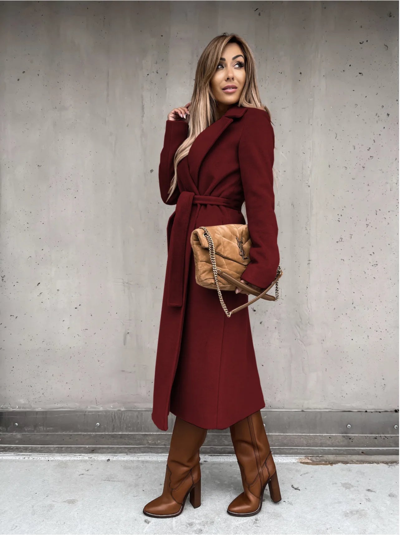 Funki Findz | Jackets | Women's Elegant Long Tie Belt Overcoats