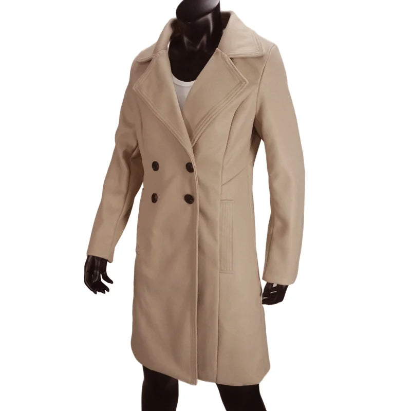 Funki Findz | Jackets | Women's Slim Fit Double Breast Overcoat
