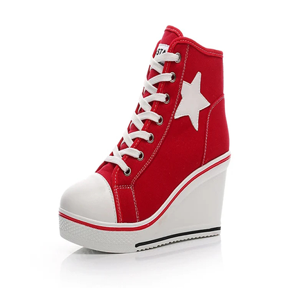 Funki Findz | Boots | Women's Canvas Elevator Platform Sneaker