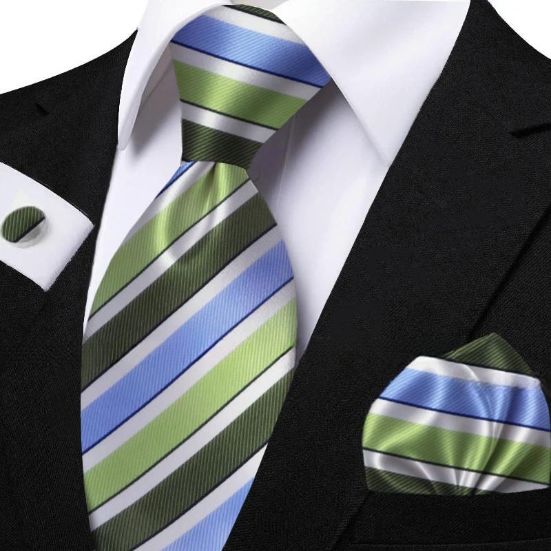 Funki Findz | Neckties | Men's Classic Striped Jacquard Tie Set