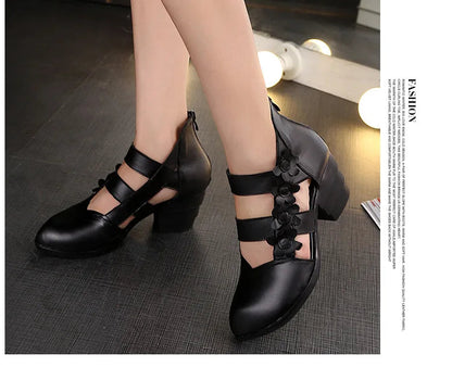 Funki Findz | Shoes | Women's Gothic Leather Low Heel Wedges