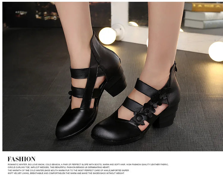 Funki Findz | Shoes | Women's Gothic Leather Low Heel Wedges