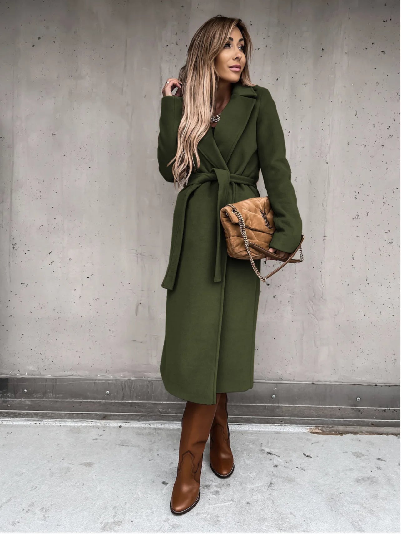 Funki Findz | Jackets | Women's Elegant Long Tie Belt Overcoats