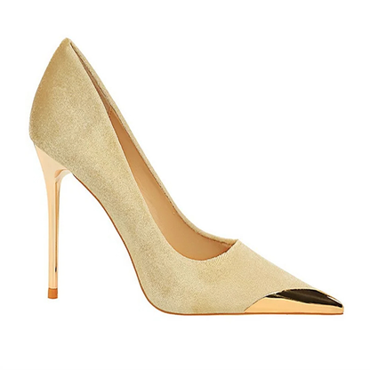 Funki Findz | Shoes | Women's Velvet Stilettos Metal Toe Heel