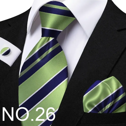 Funki Findz | Neckties | Men's Classic Striped Jacquard Tie Set