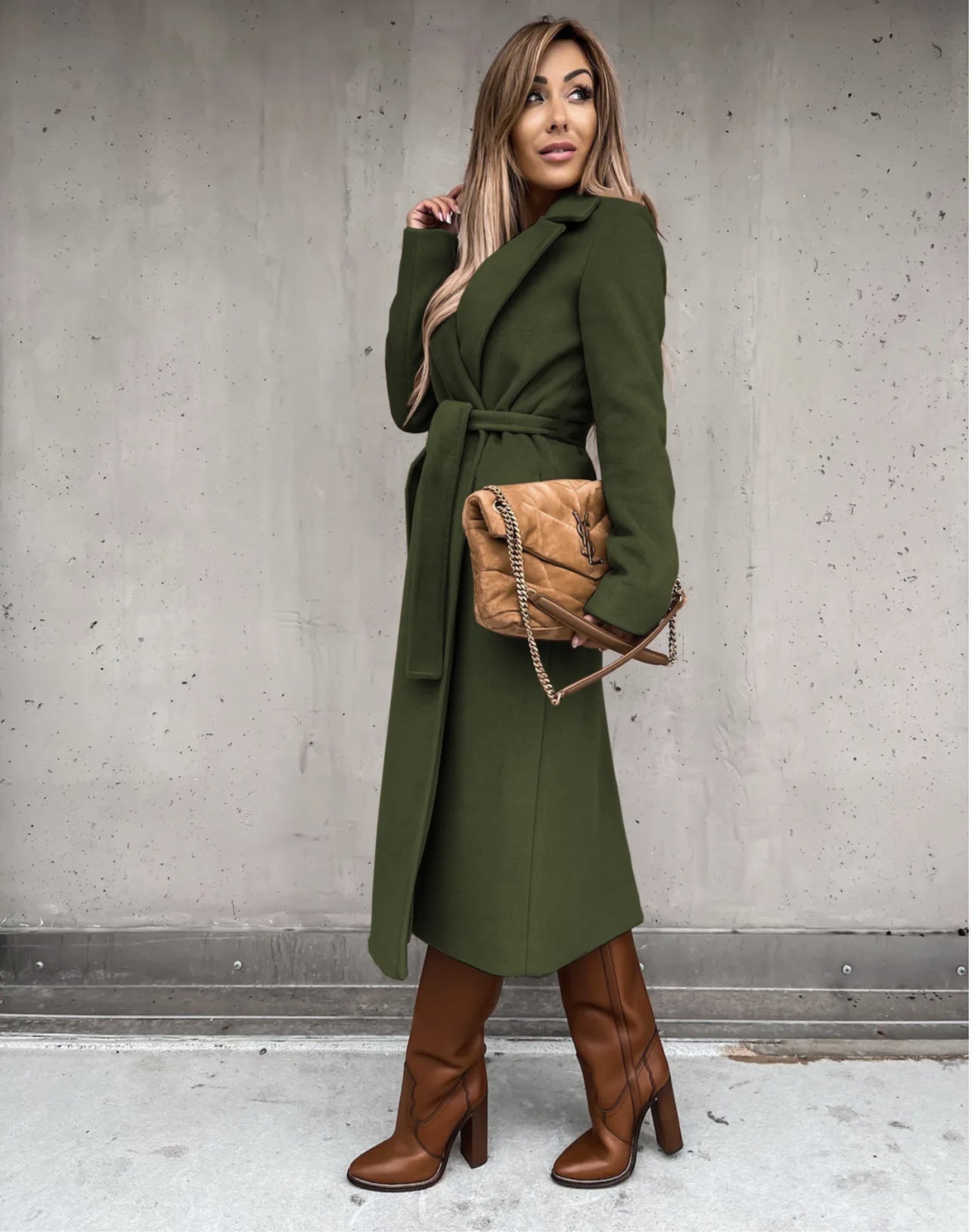 Funki Findz | Jackets | Women's Elegant Long Tie Belt Overcoats