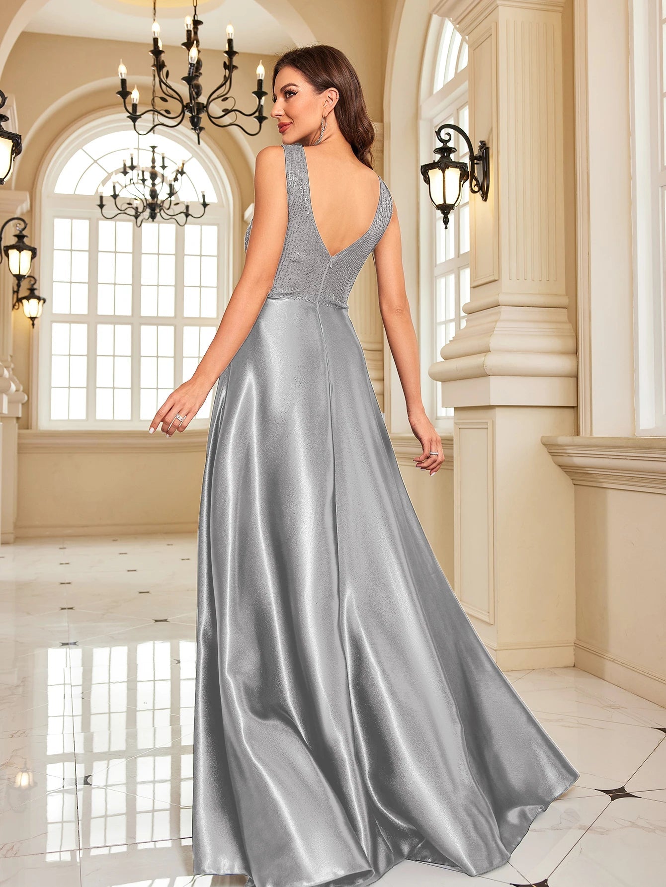 Funki Findz | Dresses | Women's Elegant Satin Sequin Dresses