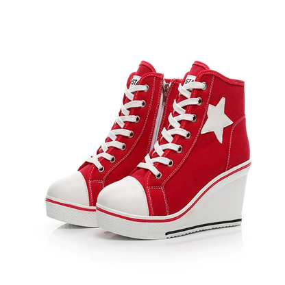 Funki Findz | Boots | Women's Canvas Elevator Platform Sneaker
