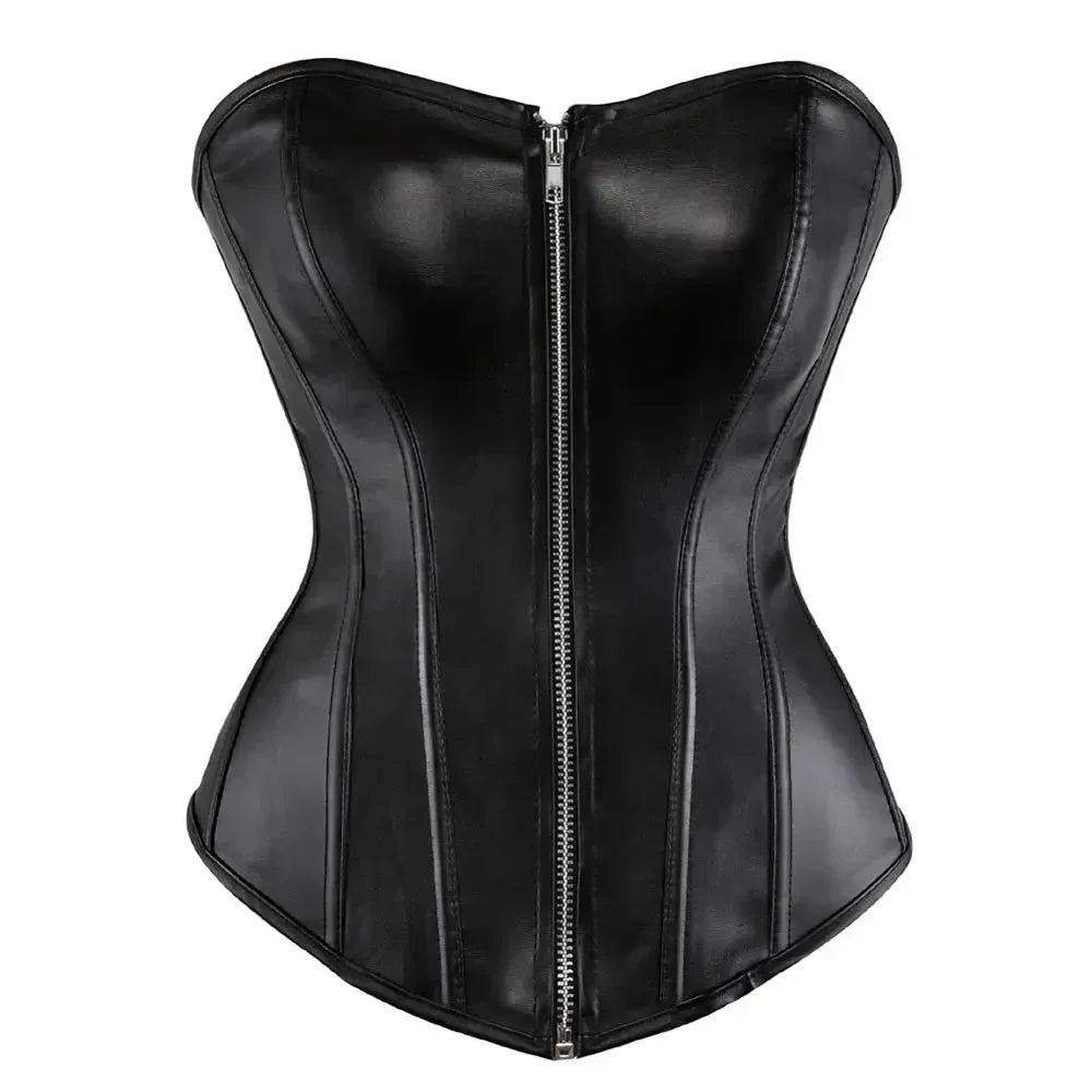 Funki Findz | Lingerie | Women's Faux Leather Zip Up Corset