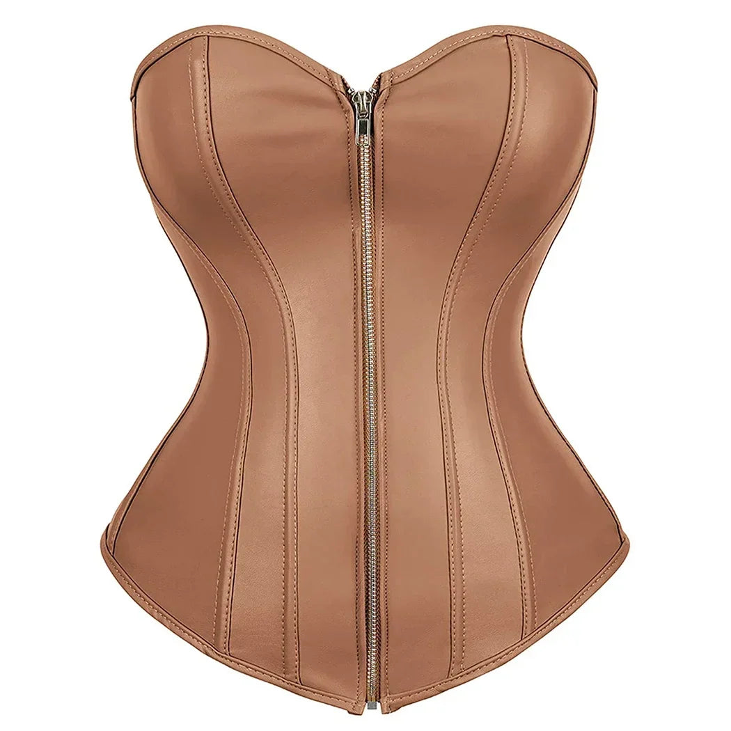 Funki Findz | Lingerie | Women's Faux Leather Zip Up Corset