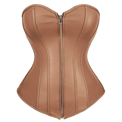 Funki Findz | Lingerie | Women's Faux Leather Zip Up Corset