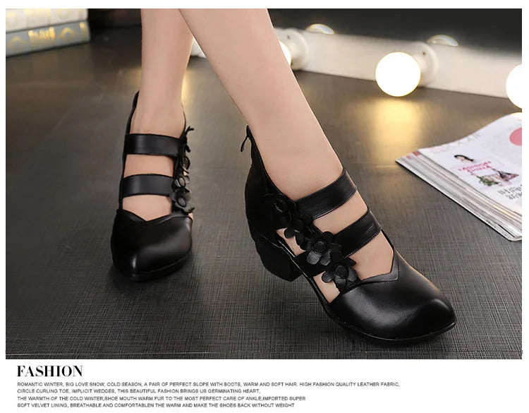 Funki Findz | Shoes | Women's Gothic Leather Low Heel Wedges