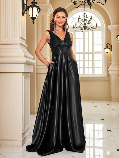 Funki Findz | Dresses | Women's Elegant Satin Sequin Dresses