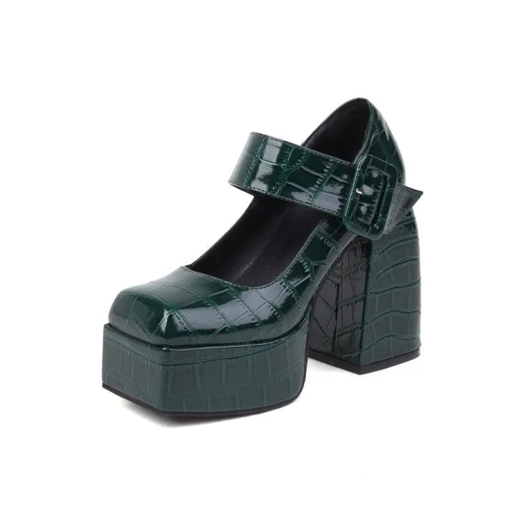 Funki Findz | Shoes | Women's Stone Pattern High-Heel Platform