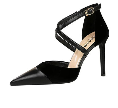 Funki Findz | Shoes | Women's Cross Strap Faux Suede Stilettos
