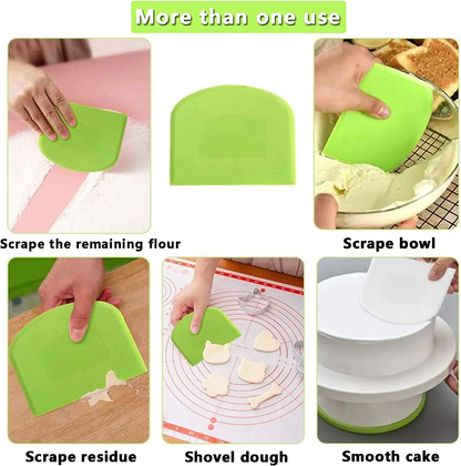 Funki Findz | Cooking Scrapers | Plastic Cake Spatula Dough Scraper
