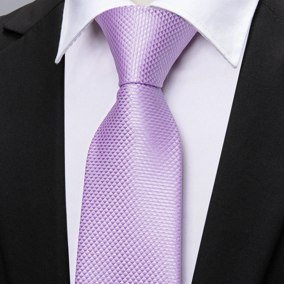 Funki Findz | Neckties | Men's Formal 3pcs Light Purple Tie Set