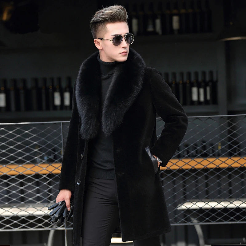 Funki Findz | Jackets | Men's Long Faux Fur Buttoned Up Coat