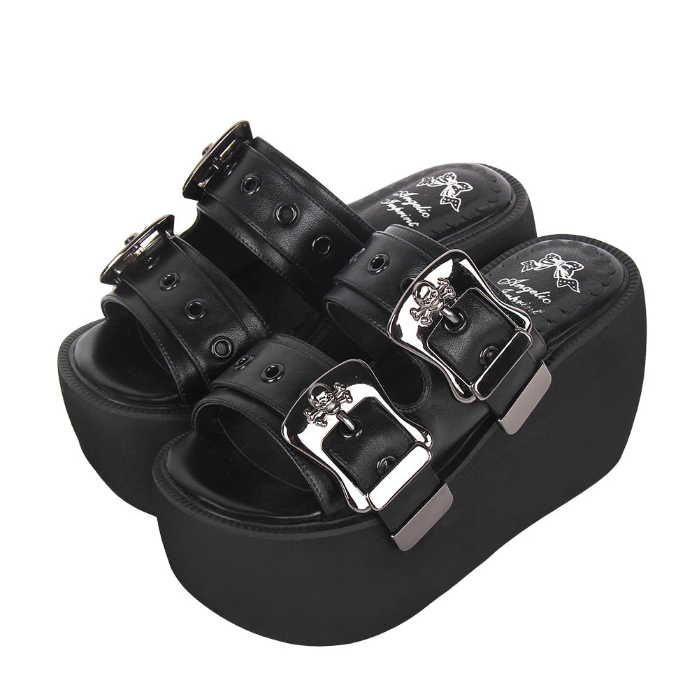 Funki Findz | Shoes | Women's Gothic Buckle Strap High Slides