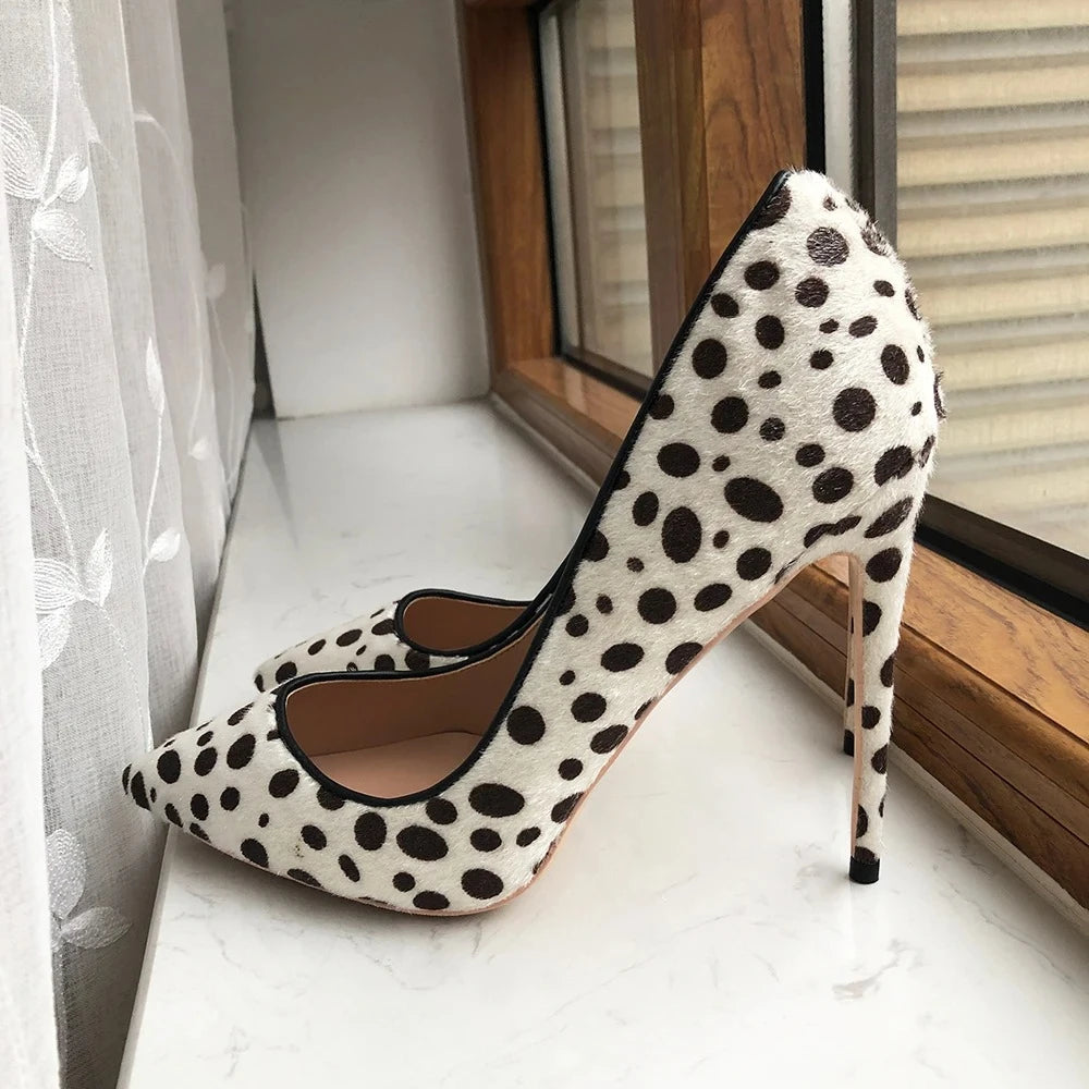 Funki Findz | Shoes | Women's White Black Spotted Heels