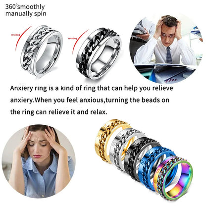 Funki Findz | Rings | Men's Moveable Ring | Titanium Steel Ring