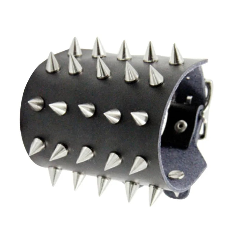 Funki Findz | Bracelets | Unisex Leather Spike Wristband
