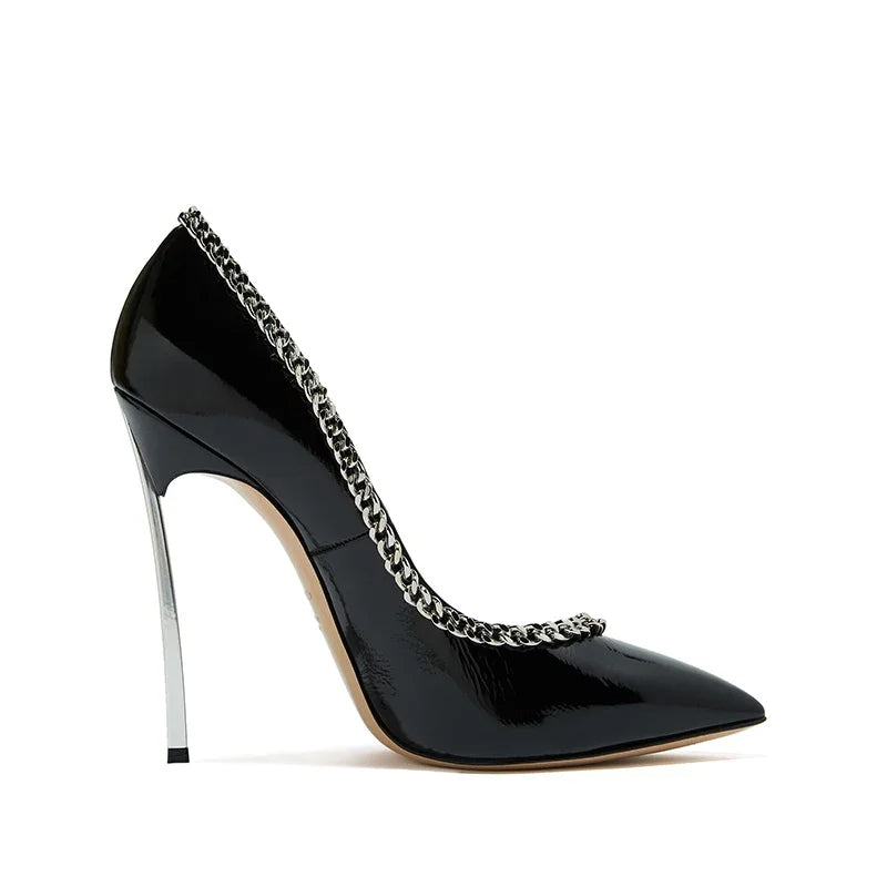 Funki Findz | Shoes | Women's Metal Heel Chain Design Stilettos