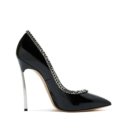 Funki Findz | Shoes | Women's Metal Heel Chain Design Stilettos
