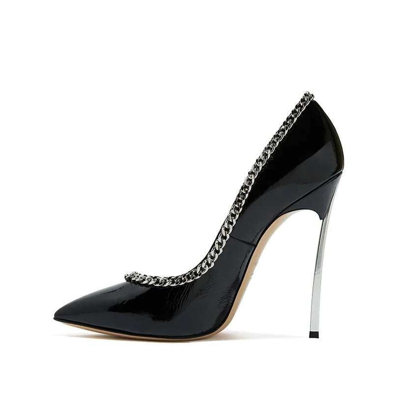 Funki Findz | Shoes | Women's Metal Heel Chain Design Stilettos