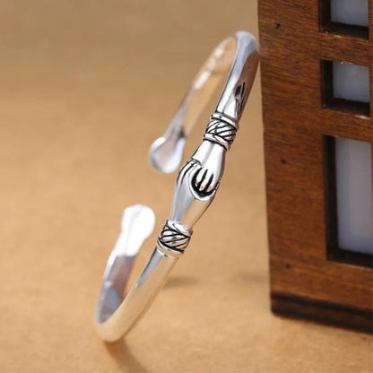 Funki Findz | Bracelets | Men's Women's Silver Hand Hug Bangle