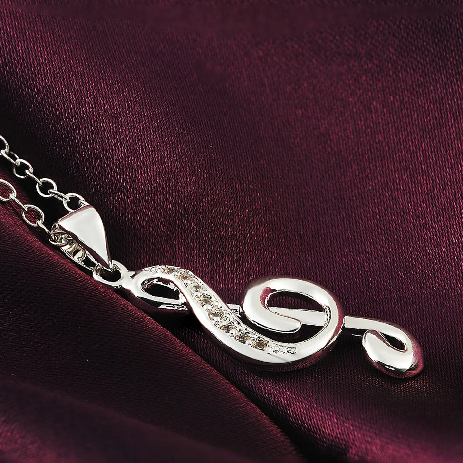 Funki Findz | Necklaces | Unisex Music Note Rhinestone Pendant