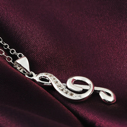 Funki Findz | Necklaces | Unisex Music Note Rhinestone Pendant