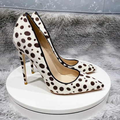 Funki Findz | Shoes | Women's White Black Spotted Heels