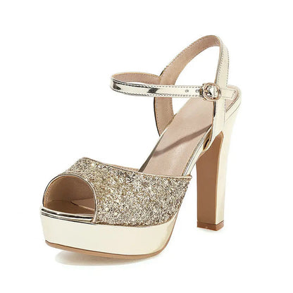 Funki Findz | Shoes | Women's Gold Silver High Chunky Sandals