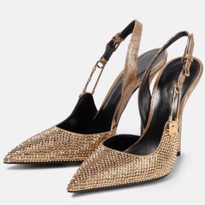 Funki Findz | Shoes | Women's Metallic Beaded High Slingbacks