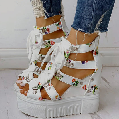 Funki Findz | Shoes | Women's Strappy Platform Wedge Shoes